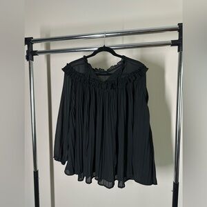 Zenobia  | Black Ruffled Blouse | 2XL